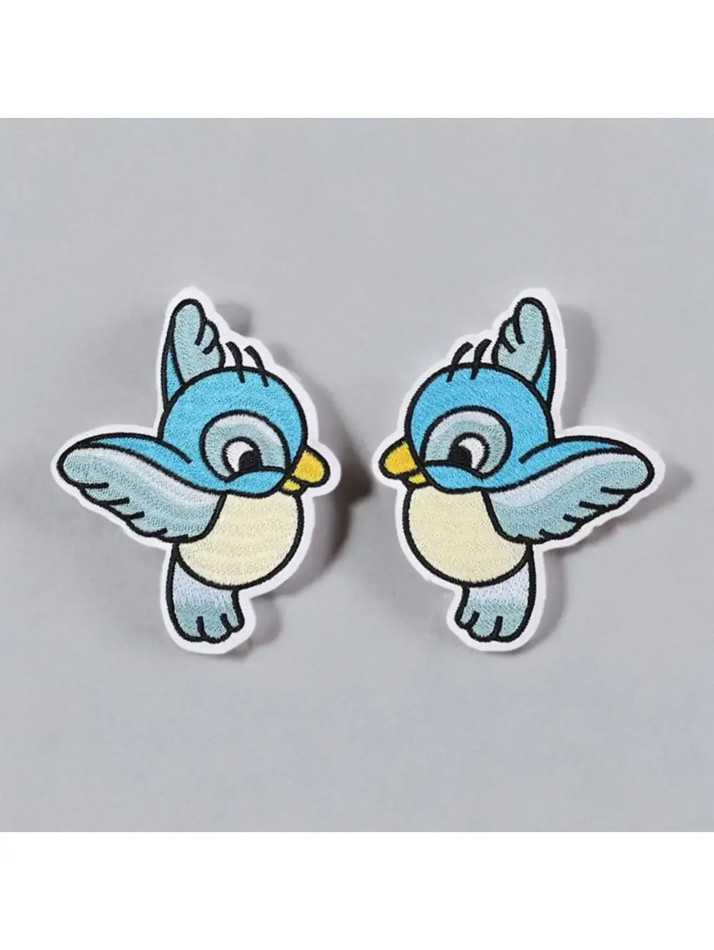 Iron On Patch Set - Blue Birds From Cinderella Snow White 2 Pcs Bird